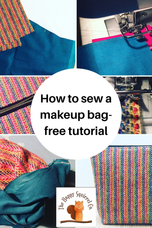 Beginners sewing tutorial, this is a free tutorial with step by step instructions on how to sew a makeup bag